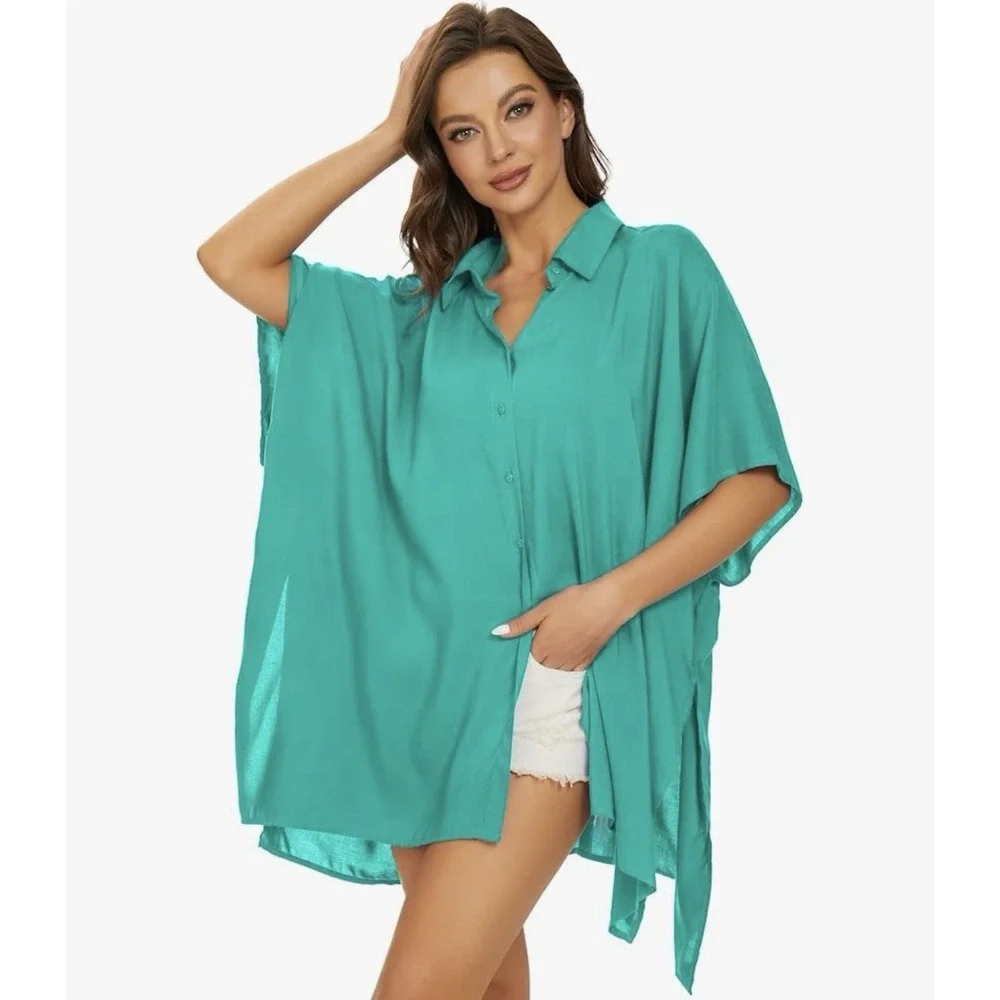 Beach Coverup for Women Kimono Bikini Shirt for Swimsuit Cover Up One Size